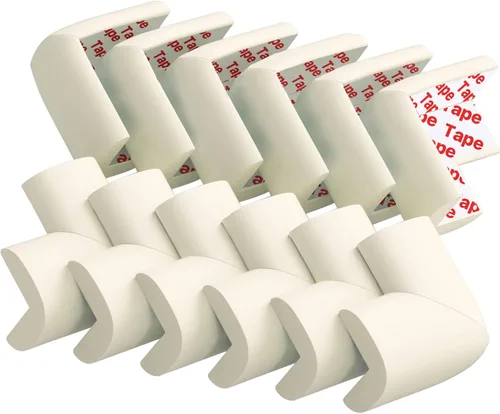 Miniatura 7 de Paquete de 12 protectores de esquina para esquinas y bordes a prueba de bebés, protectores de espuma de goma precintados de seguridad suave para Gris