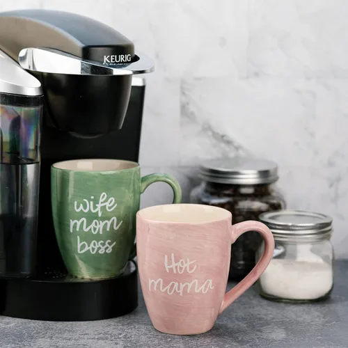 Miniatura 9 de Mom Life Wife Mom Boss - Taza de café de cerámica grande de 20 onzas, color verde