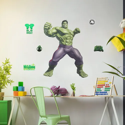 Miniatura 9 de Wall Palz Marvel Incredible Hulk Calcomanías de Pared - 29" Realidad Aumentada Vengadores Hulk Decoración de Pared para Dormitorio Calcomanías