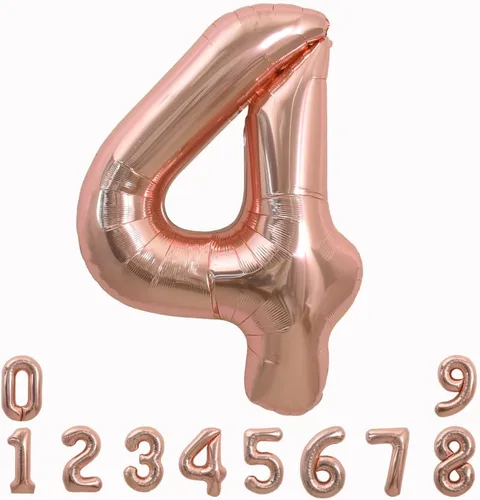 Miniatura 74 de TONIFUL 40 Inch Pastel Blue Number 8 Foil Balloons Large Mylar Foil Digital 8 Balloons for 8th Birthday, Gender Neutral Party, Baby Shower, Oro rosa