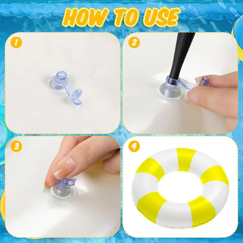 Miniatura 4 de Foilswirl Flotadores inflables jumbo de 47.24 pulgadas para piscina, anillos de piscina a rayas azules y blancas, tubo inflable para mujeres