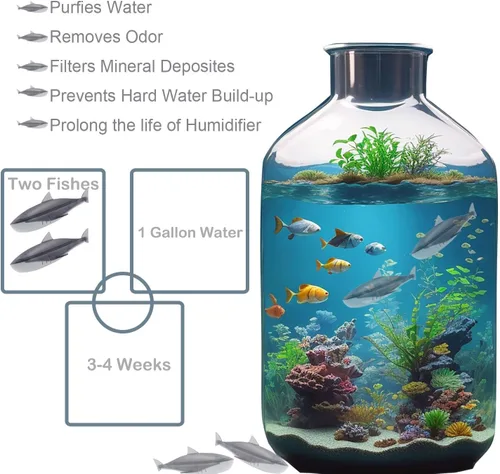Miniatura 4 de Humidificador limpiador de 6 unidades, humidificadores de peces, cálido y fresco, la mayoría de los humidificadores y peceras, purificador de agua