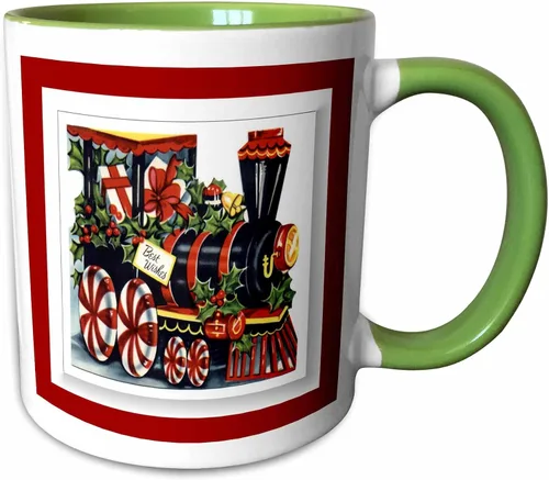 Miniatura 11 de 3dRose SmudgeArt All Things Christmas - Tren de Navidad - Tazas (mug_26680_6)