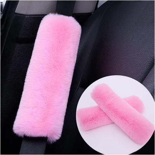 Miniatura 7 de 2 fundas esponjosas para cinturón de seguridad de automóvil, cojín de felpa suave y cómodo para cinturón de seguridad que protege el hombro, fundas