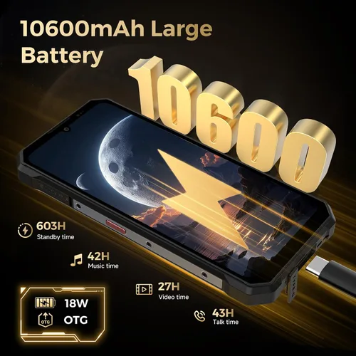 Miniatura 3 de FOSSIBOT Teléfono resistente F109S desbloqueado (2026), 24GB+256GB/2TB Android 15 Teléfono para juegos, 6.75 pulgadas FHD+1.32 pantalla dual