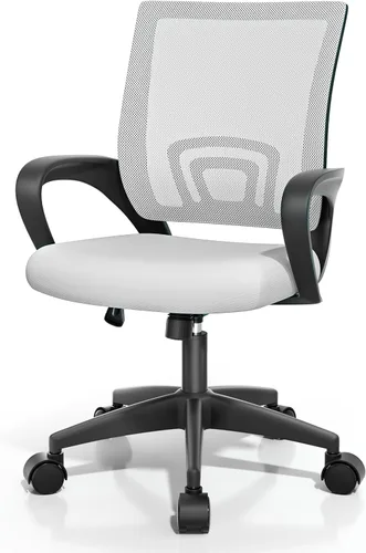 Miniatura 21 de Magshion Silla ergonómica de escritorio de oficina, silla de computadora de malla con respaldo medio, silla giratoria con respaldo transpirable