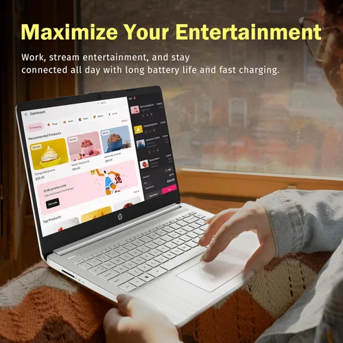 Miniatura 6 de HP Stream - Laptop de regreso a clases de 14 pulgadas, procesador Intel N150 (Beats i3-1115G4), Copilot AI Microsoft 365 de 1 año, 4 GB de RAM, 128