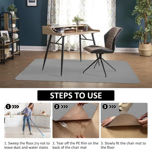 Miniatura 2 de Tapete para Silla de Oficina para Pisos de Madera Dura y Baldosas, Tapete de Escritorio para Sillas con Ruedas, Protege el Piso Duro, Alfombra