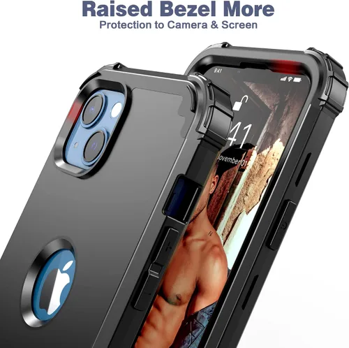 Miniatura 6 de IDweel Funda para iPhone 13 con Protector de Pantalla, para Funda iPhone 14, Híbrida Resistente a Golpes de Servicio Pesado Protección Cubierta Dura