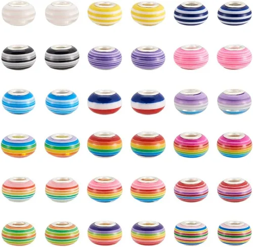 Miniatura 11 de 120 cuentas redondas planas europeas transparentes facetadas grandes con núcleos de latón chapados en plata, cuentas de cristal de imitación