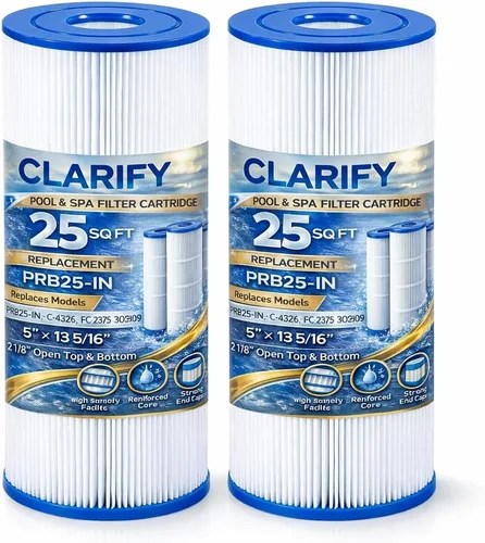 CLARIFY Cartucho de filtro para bañera de hidromasaje de instalación directa, reemplace C-4326, PRB25-IN, FC-2375, FC-2370, 3005845, 17-2327,