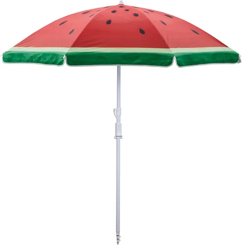 Miniatura 4 de Sombrilla de playa al aire libre de 6.5 pies con anclaje de arena, inclinación y protección solar UV50+, ligera y portátil, perfecta para playa