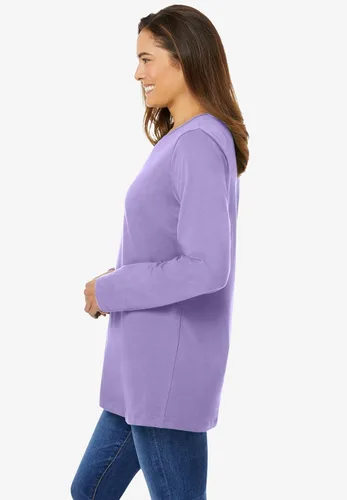 Miniatura 4 de Woman Within Camiseta perfecta de manga larga con cuello redondo para mujer