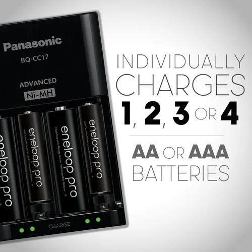 Miniatura 3 de Paquete de alimentación de alta capacidad Panasonic Eneloop Pro 4 AA Incluye 4 baterías eneloop(r) xx aa precargadas