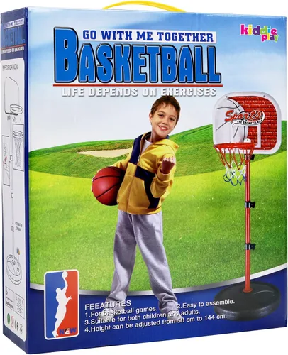 Miniatura 5 de Kiddie Play - Juego de aro de baloncesto para niños con 3 bolas Soporte de altura ajustable de 2 a 4 pies para jugar en interiores y exteriores
