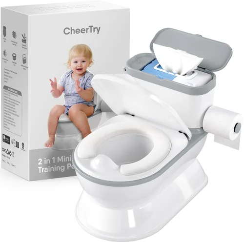 Miniatura 9 de CheerTry Inodoro de Entrenamiento para Niños Pequeños 2 en 1 - Silla de Baño Más Grande y Asiento de Entrenamiento Desmontable para Niños y Niñas
