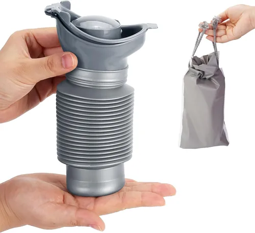 Miniatura 5 de Orinario portátil para hombres y mujeres, botella de urinario de emergencia a prueba de derrames, urinarios plegables a prueba de fugas, botella