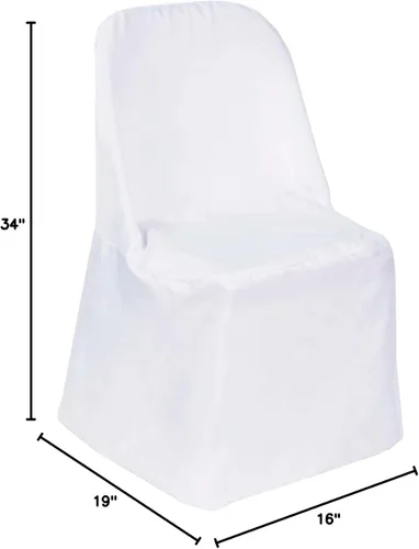 Miniatura 3 de Tableclothsfactory - 40 unidades de fundas de silla plegables de lino y poliéster blanco para sillas de comedor, para eventos de boda, fiestas