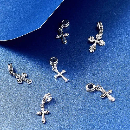 Miniatura 5 de FASHEWELRY Colgantes colgantes de plata tibetana de gran agujero