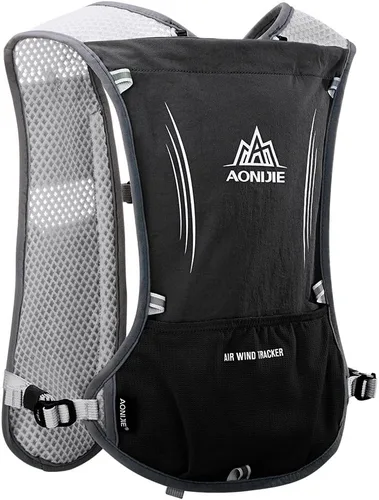 Miniatura 4 de AONIJIE Hydration Vest Pack Backpack 5L 5.5L Marathoner Running Vest Race Hydration for Women and Men Trail Run Hiking Jogging Vejiga negra y sin