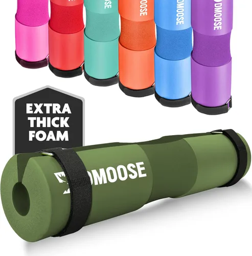 Miniatura 14 de DMoose Fitness Almohadilla de Barra para Empuje de Cadera, Sentadillas y Estocadas - Cojín de Espuma Gruesa Antideslizante para Soporte de Cuello