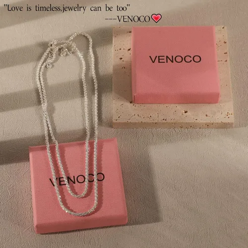 Miniatura 6 de VENOCO Collar de oro en capas para mujer, delicado collar de eslabones de cadena de clip minimalista, gargantilla de espiga de espiga, collar