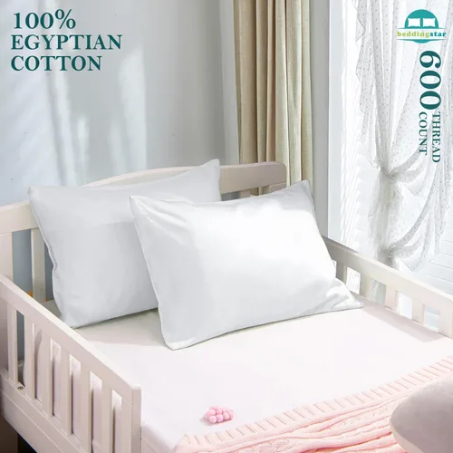 Miniatura 2 de Juego de 2 fundas de almohada juveniles de 16 x 22 pulgadas, fundas de almohada de viaje para niños, cierre de sobre, 600 hilos, 100% algodón Blanco
