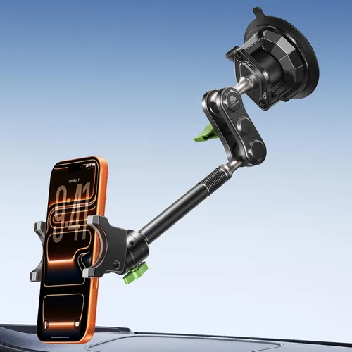 MAGIC JOHN Soporte para teléfono de coche, soportes ultraduraderos de metal para tu coche, soporte para teléfono celular de coche de rotación 360°