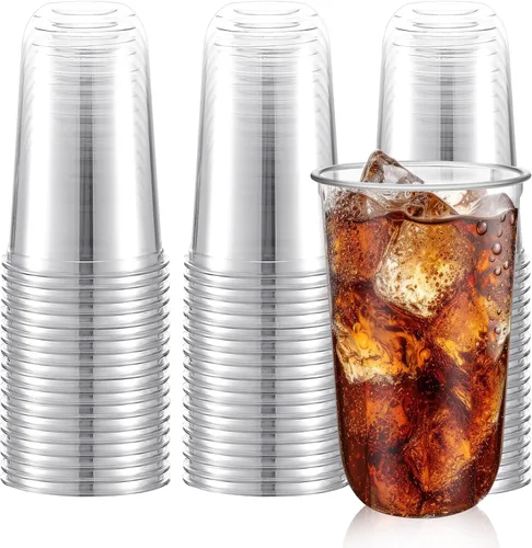 Miniatura 10 de Ziliny 100 copas de vino de plástico de 9 onzas sin tallo, desechables, copas de vino de plástico para fiestas, bodas, cumpleaños, cócteles