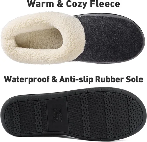 Miniatura 4 de Vonmay - Pantuflas de lana suave con plantilla de memory foam acolchada para usar dentro o fuera de casa