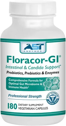 Floracor-GI Candida Cleanse, probiótico y fórmula de apoyo enzimático 180 cápsulas
