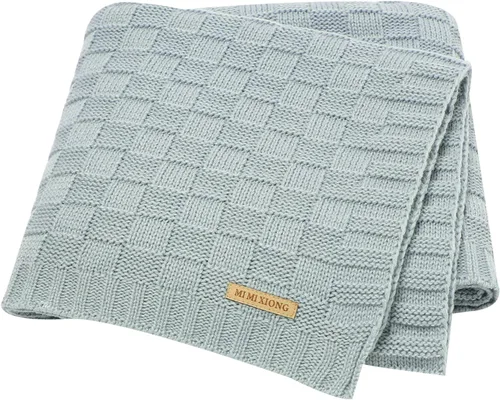 Miniatura 10 de LAWKUL Mantas de bebé con cable de punto, manta suave y aireada para recién nacidos, bebé, para envolver, beige neutro, para cuna, cochecito, 40"x30