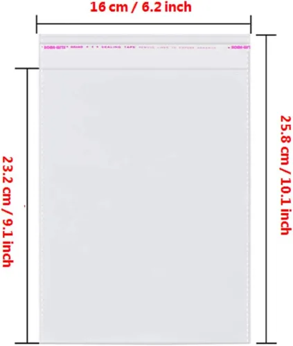 Miniatura 2 de Borningfire 200 bolsas de celofán transparentes resellables de 15,2 x 22,9 cm, bolsas de plástico OPP autoadhesivas para alimentos, ideales