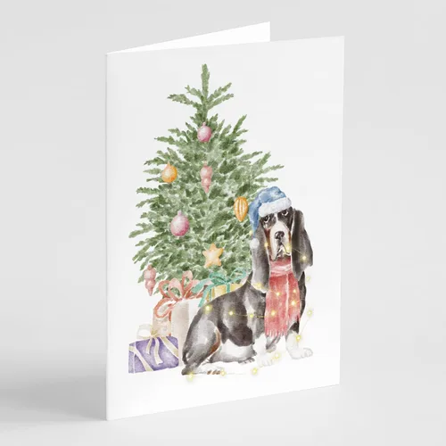 Miniatura 41 de Caroline's Treasures CK8213GCA7P Bulldog, Bulldog Inglés #2 - Tarjetas de felicitación y sobres de árbol de Navidad, paquete de 8 tarjetas en blanco