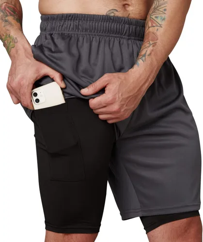 Miniatura 2 de Ultra Performance Paquete de 3 pantalones cortos deportivos para correr para hombre, entrepierna de 7 pulgadas, pantalones cortos de compresión