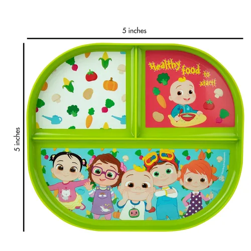 Miniatura 5 de The First Years CoComelon - Juego de vajilla para niños pequeños, juego de vajilla de plástico y utensilios para niños, 2 platos reversibles