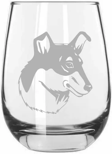 Miniatura 386 de Sakhalin Husky Dog - Copa de vino grabada personalizada de 15.25 onzas sin tallo