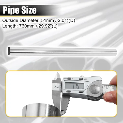 Miniatura 3 de X AUTOHAUX 2 unids recto 2 "OD 30" longitud DIY mandril tubo de escape 2 pulgadas tubo tubo T304 acero inoxidable ajuste universal