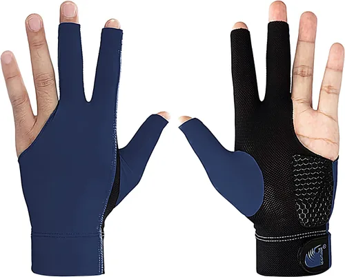 Miniatura 5 de Guante de billar para mano izquierda, 3 dedos, guantes elásticos para piscina, tiradores Carom Snooker Cue Game Sport Show Glove National flag