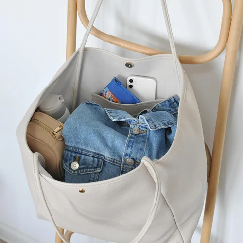 Miniatura 50 de HOXIS Bolso de mano de cuero PU de gran tamaño para mujer, bolso de fin de semana, bolso de viaje