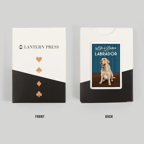 Miniatura 8 de Lantern Press Yellow Lab, Life is Better (52 cartas de juego, baraja de cartas de tamaño póquer con comodines)