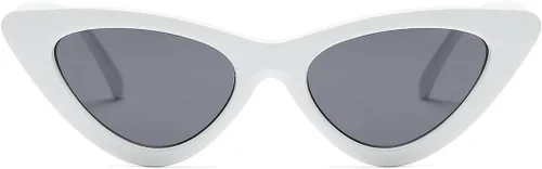 Miniatura 3 de kimorn Gafas de sol de ojo de gato para mujer, gafas de sol Kurt Cobain Retro K0566 (blanco y negro)