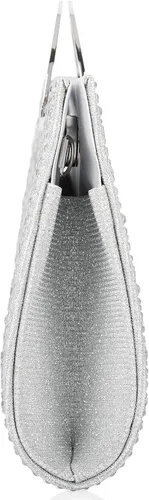 Miniatura 20 de Dexmay - Bolso de mano con diamantes de imitación con asa de cristal para boda, fiesta, elegante bolso de mano para mujer