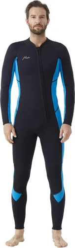 Miniatura 2 de Hevto - Traje de neopreno de 3/2 mm para hombre, cremallera frontal, traje corto completo para aguas frías, para natación, surf, buceo