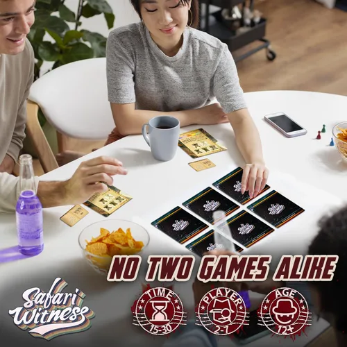Miniatura 2 de Whales Entertainment Juego de cartas a juego de recuerdos de testigos Safari Cuenta con modos avanzados y aptos para principiantes Juego