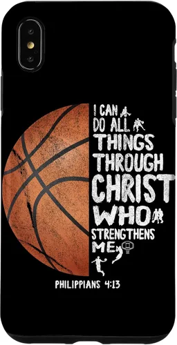 Miniatura 11 de Funda de baloncesto para iPhone 17 con texto en inglés "I can do All Things Through Christ Philippians