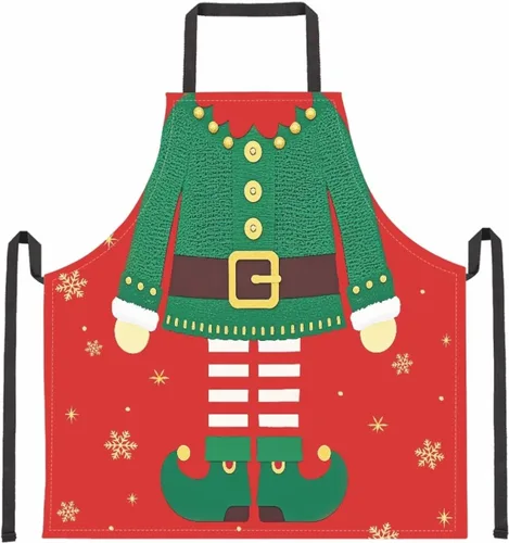Miniatura 48 de Dreaweet Delantal de cocina unisex con cuello ajustable de Navidad