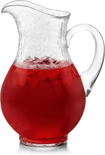 Miniatura 9 de Libbey Acapulco - Juego de 2 jarras de vidrio grandes de 89 onzas, claras, altas jarras de vidrio de burbujas con asa, modernas jarras de bebidas