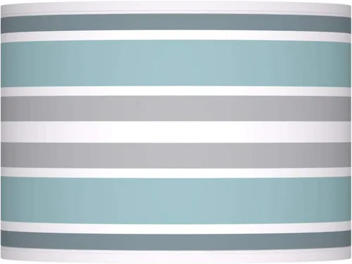 Miniatura 15 de Drum Print Lamp Shade (Pre-Assembled) Aqua Mosaic White Blue Medium 13.5" Top x 13.5" Bottom x 10" High Spider with Replacement Harp and Finial