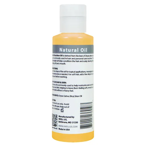 Miniatura 8 de Well's Oil Aceite de salvado de arroz 4 onzas Aceite de salvado de arroz 100% puro (aceite portador) Para piel y cabello Cremas y lociones